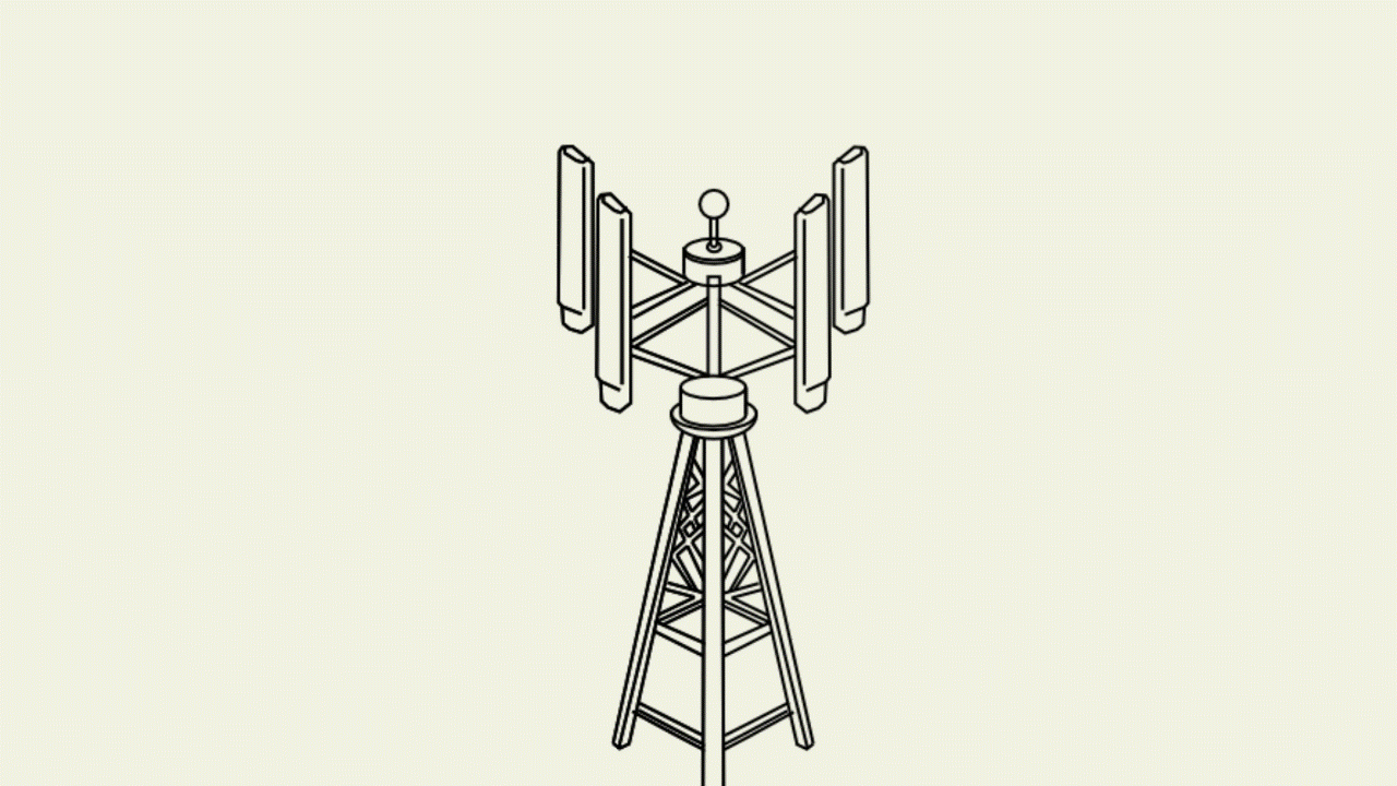 3Gと5Gの同時接続数比較アニメ