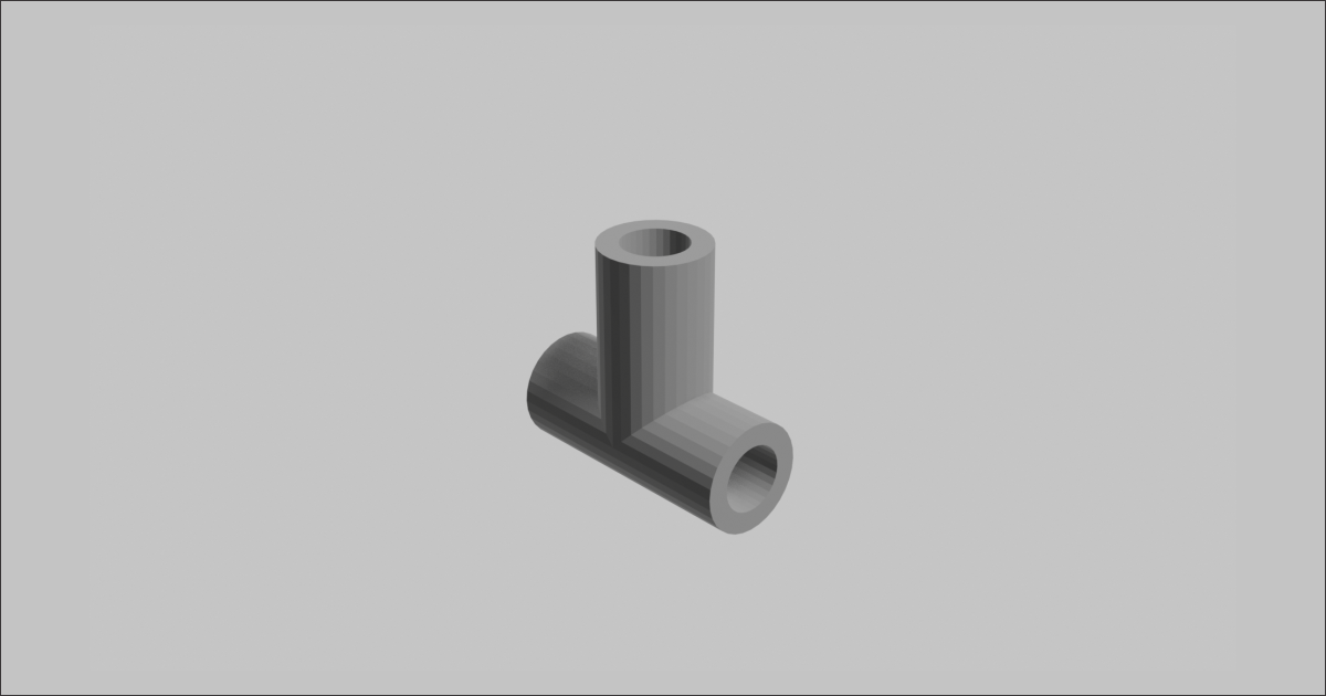 3Dモデル 5mmT字ジョイント 完成図
